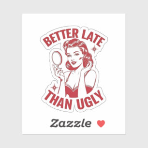 Pegatina juego de maquillaje divertido, humor chica glam, t