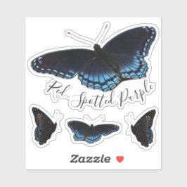 Pegatina Juego de mariposa púrpura de manchas rojas