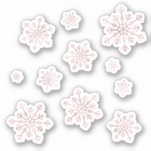 Pegatina Juego de Navidades rosados de Bonito copos de niev