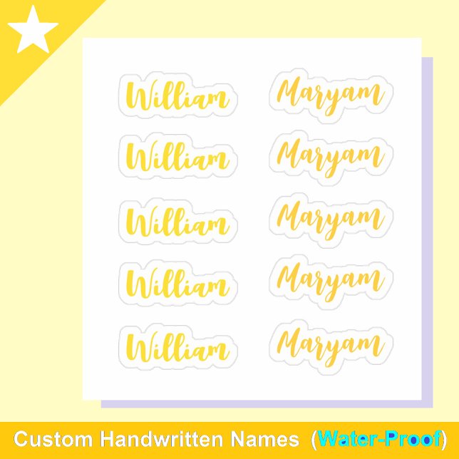 Pegatina (Juego de Oro de 10) Elegante Nombre de guión de f (Gold name stickers
Luxury name labels)