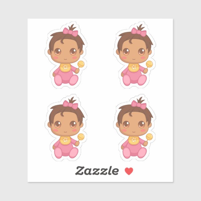 Pegatina Juego de rompecabezas rosado para niñas de 4 años (Hoja)