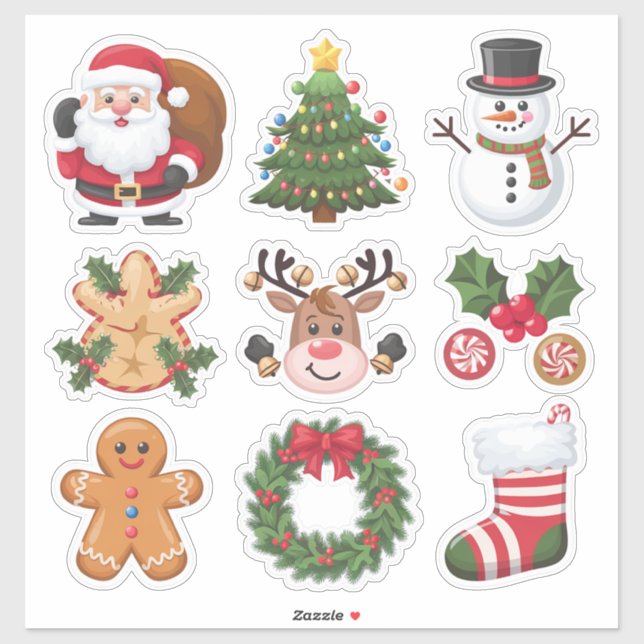 Pegatina juego de stickers de Navidad (Hoja)