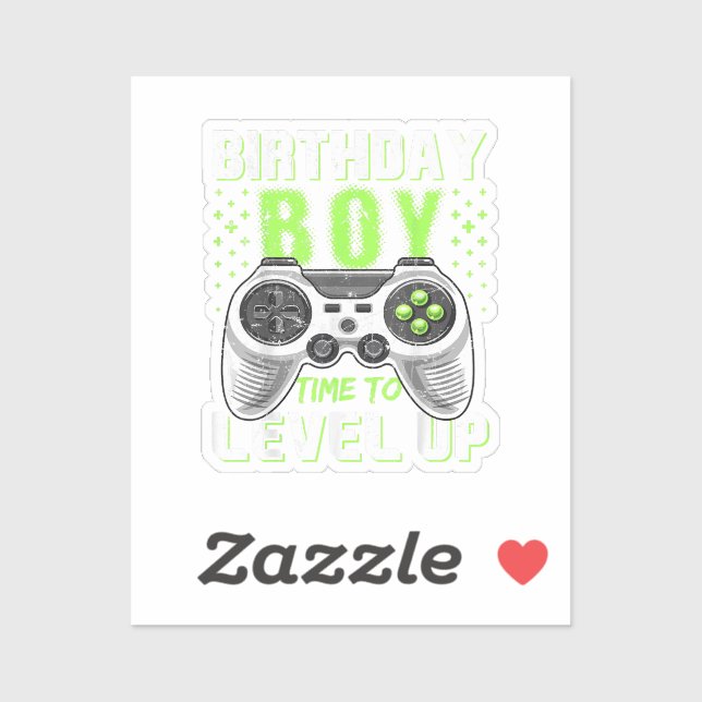Pegatina Juego de video Level Up Birday Boy (Hoja)