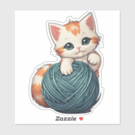 Pegatina Juego de yarn - gatito