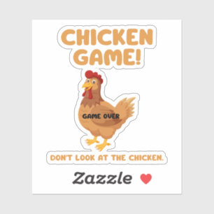Pegatina Juego del pollo No mires al pollo