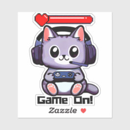 Pegatina Juego En Gato Jugador Con Barra De Estado