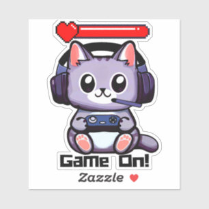 Pegatina Juego En Gato Jugador Con Barra De Estado