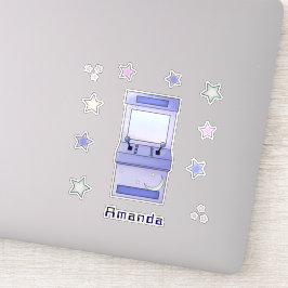 Pegatina Jugador de arcada con retro lindo Aniversario