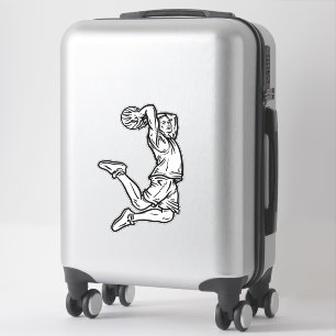 Pegatina Jugador de Baloncesto Haciendo Mate Diseño Oscuro