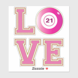 Pegatina Jugador de Bingo Cute Rosa Personalizado
