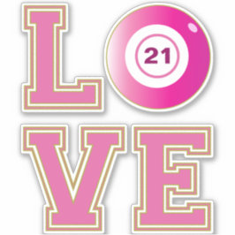 Pegatina Jugador de Bingo Cute Rosa Personalizado