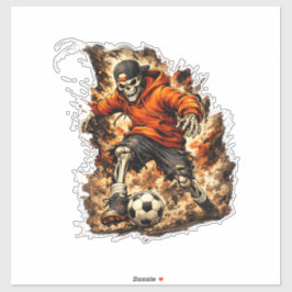 Pegatina Jugador de Fútbol Esqueleto Ropa Urbana Dibujos An
