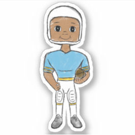 Pegatina jugador de fútbol retro vintage amarillo azul simp