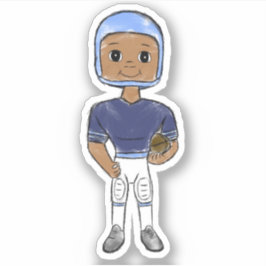 Pegatina jugador de fútbol retro vintage azul marino simple
