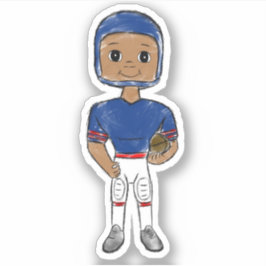 Pegatina jugador de fútbol retro vintage azul rojo blanco s