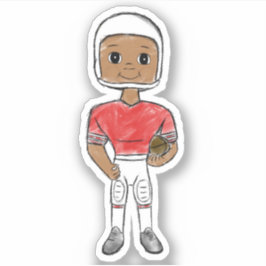 Pegatina jugador de fútbol retro vintage blanco simple