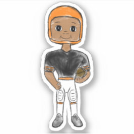 Pegatina jugador de fútbol retro vintage negro naranja simp
