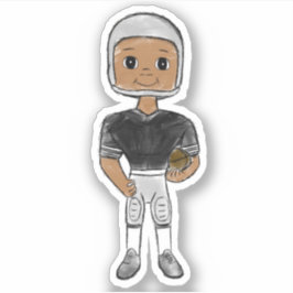 Pegatina jugador de fútbol retro vintage negro plata simple