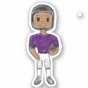 Pegatina jugador de fútbol retro vintage negro púrpura simp