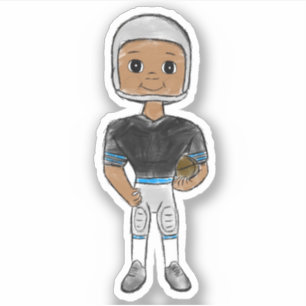 Pegatina jugador de fútbol retro vintage negro simple