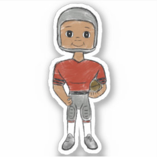 Pegatina jugador de fútbol retro vintage plata rojo simple