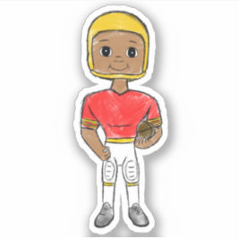 Pegatina jugador de fútbol retro vintage rojo amarillo simp