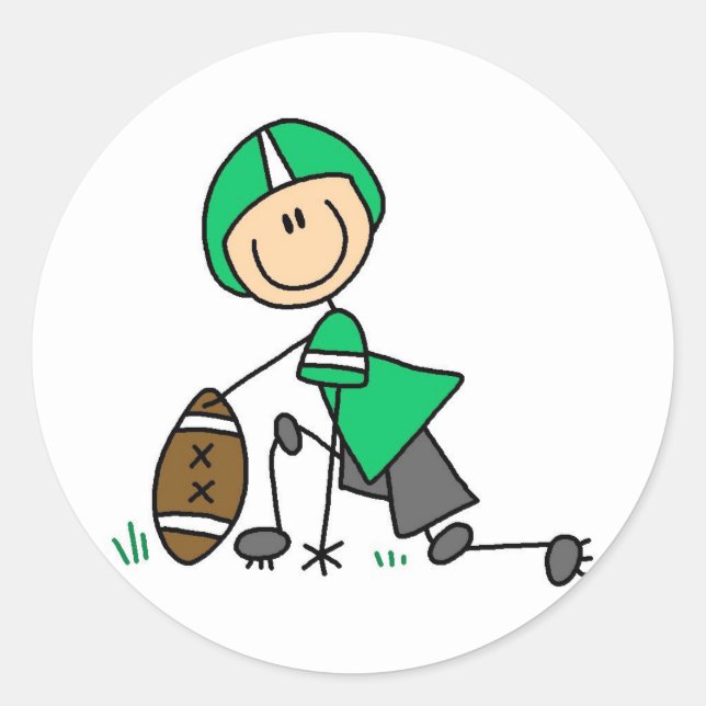 Pegatina jugador de fútbol verde (Anverso)