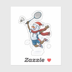 Pegatina Jugador de Tenis Muñeco de Nieve Navidad 2026 Fies