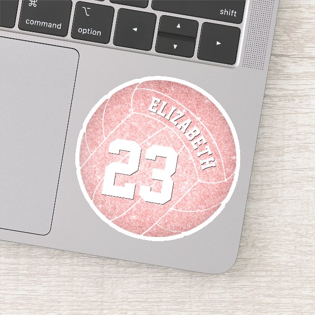 Pegatina jugador de voleibol personalizado lindo y jovencit (Detalle)