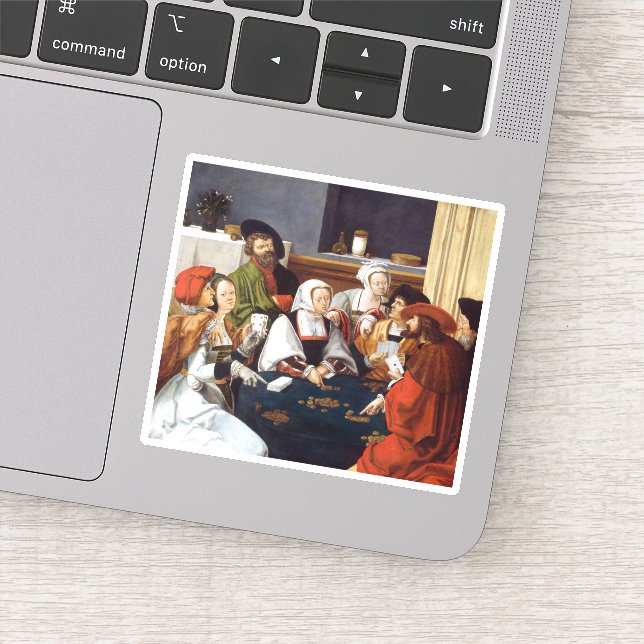 Pegatina Jugadores de cartas (Detalle)