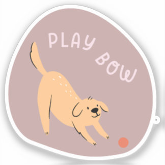 Pegatina Jugar el arco lindo perro ilustrado otoño
