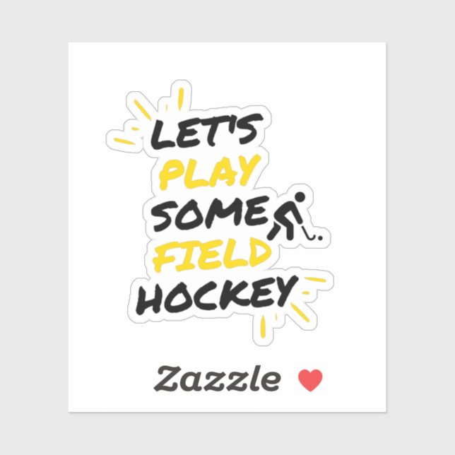 Pegatina jugar un poco de hockey sobre hierba (Hoja)