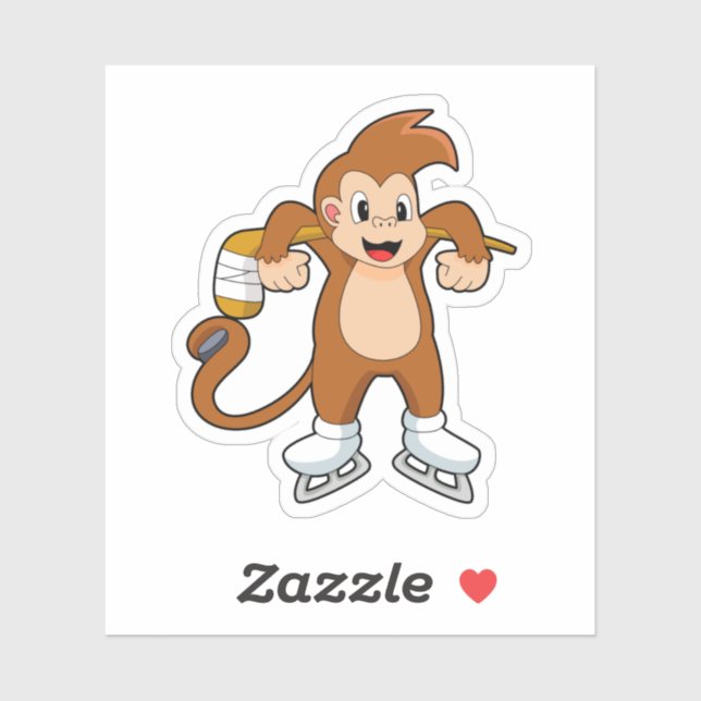 Pegatina Jugo de hockey sobre hielo de mono (Hoja)