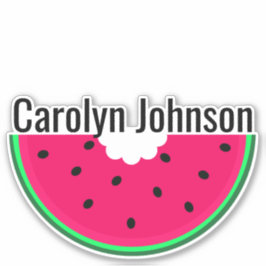 Pegatina Jugosa sandía roja con mordedura - personalizada