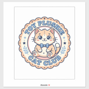 Pegatina Juguete de peluche gato Diseño de camiseta de gato