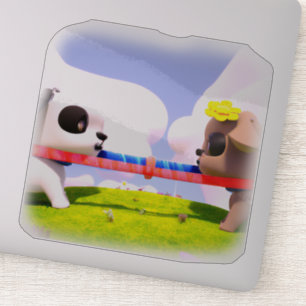 Pegatina Juguete de tira y afloja de perro