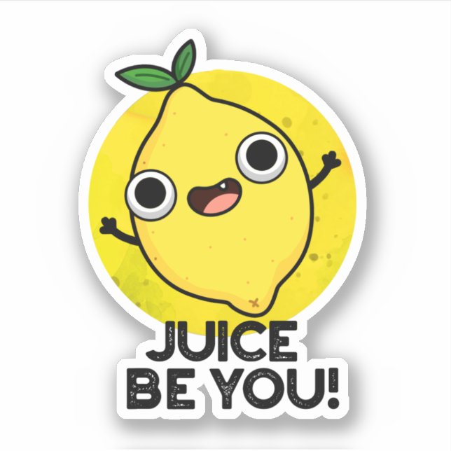 Pegatina Juice Be You Funny Posiit Fruit Lemon Pun (Anverso)