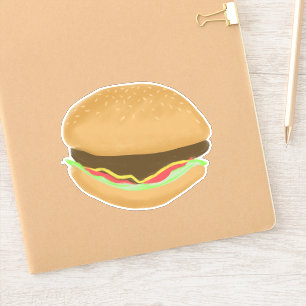 Pegatina Juicy Hamburger Drawing Art