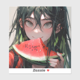 Pegatina Juicy Summer Watermelon Anime Chica