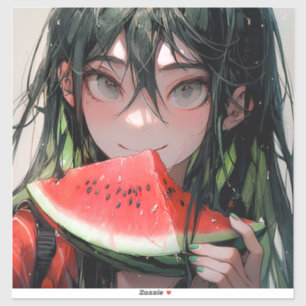 Pegatina Juicy Summer Watermelon Anime Chica