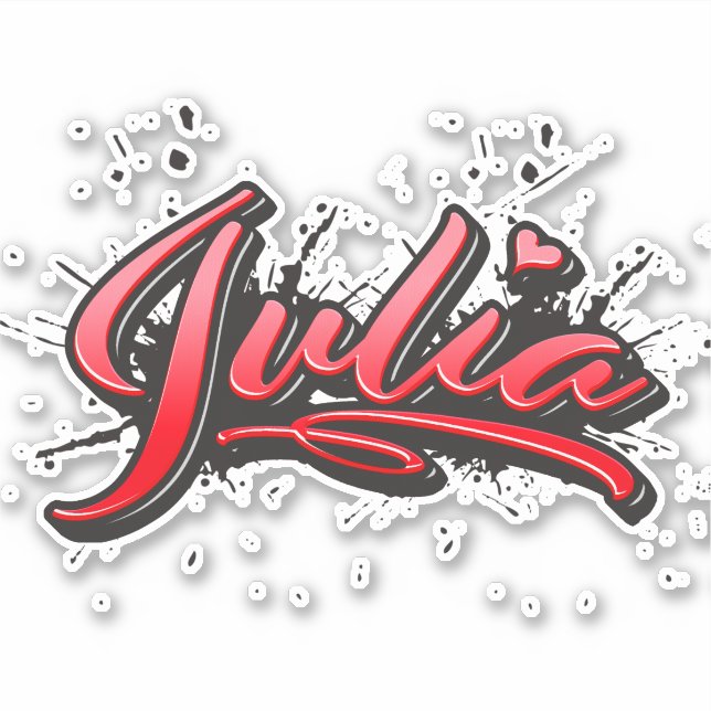 Pegatina Julia red Heart Graffiti Aufkleber Sticker (Anverso)