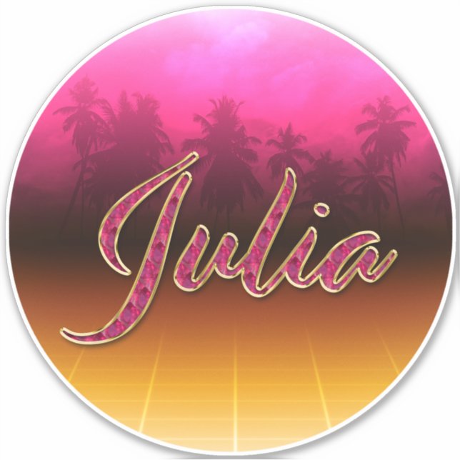 Pegatina Julia Vorname Name golden pink Aufkleber Sticker (Anverso)