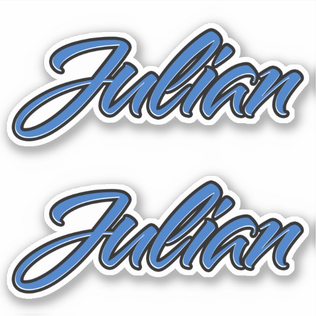 Pegatina Julian Name blue Aufkleber Sticker Stickerset (Anverso)