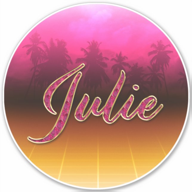 Pegatina Julie Vorname Name golden pink Aufkleber Sticker (Anverso)