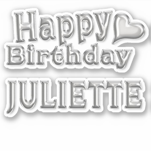 Pegatina Juliette Happy Birthday silver Aufkleber Sticker (Anverso)