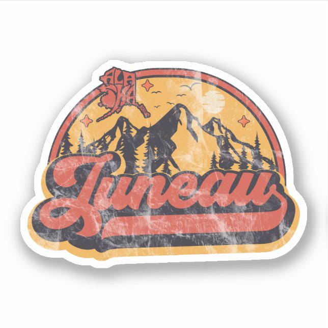 Pegatina Juneau, Alaska (Anverso)
