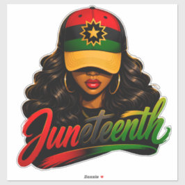 Pegatina Juneteenth Mujeres Negras Afro Melanina Libertad 1
