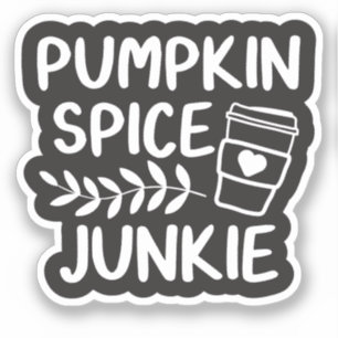 Pegatina Junkie de especias de calabaza - Regalo de amante 