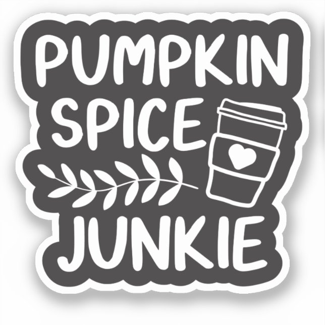 Pegatina Junkie de especias de calabaza - Regalo de amante  (Anverso)