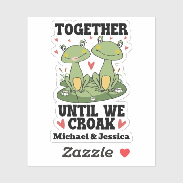 Pegatina Juntos hasta que cruzamos a Personalizado de parej (Hoja)
